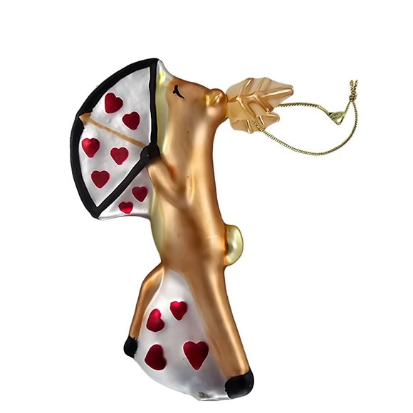 Pottery Barn Reindeer Ornament Blown Glass Christmas - Picture 8 of 9